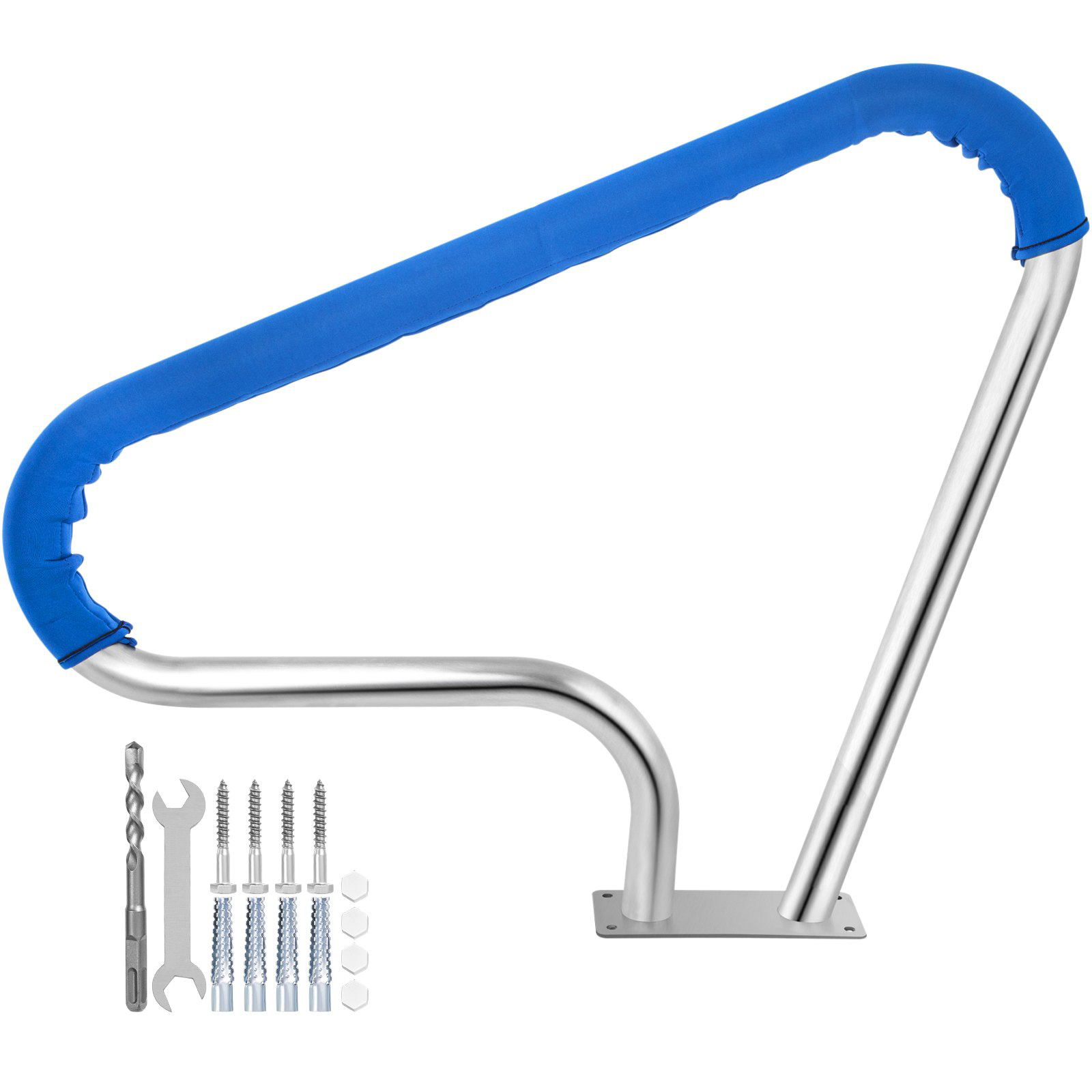 Pool Rail 39x32 Pool Railing 304 Stainless Steel 250LBS Load Capacity Silver Rustproof Pool Handrail Swimming Pool Handrail