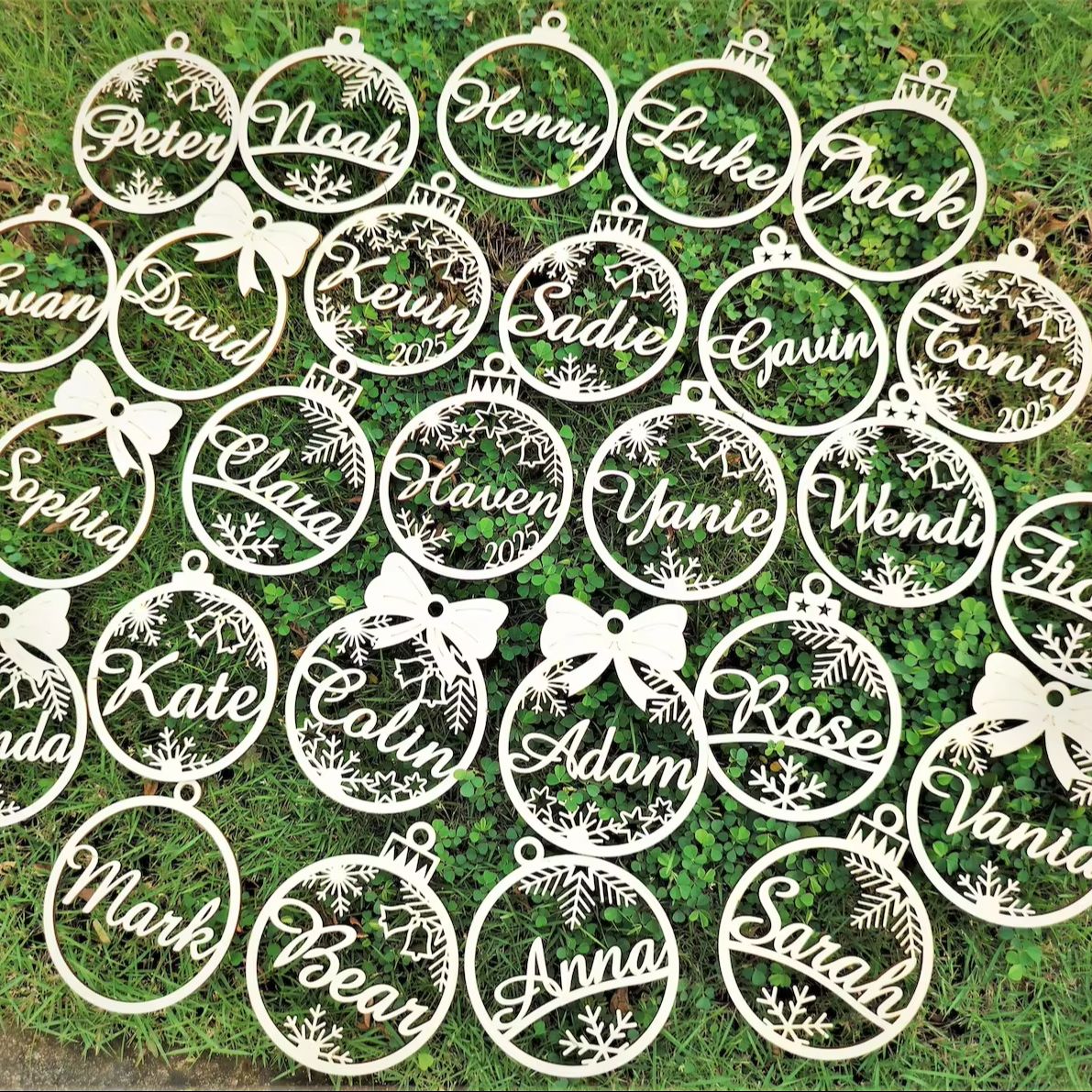 Enfeites de natal personalizados com nome, enfeites de árvore de natal de madeira personalizados noel, decoração de natal, etiqueta de presente de natal, corte a laser n