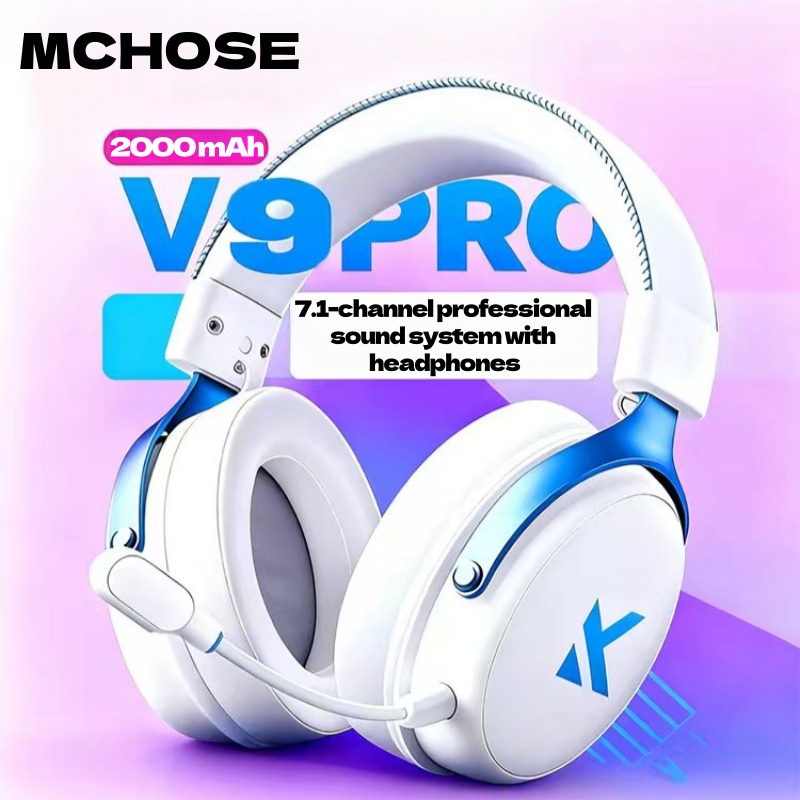 MCHOSE V9 Pro Gaming casque sans fil 7.1 Surround son casque suppression du bruit micro faible latence léger pour PS5 PC SWITCH