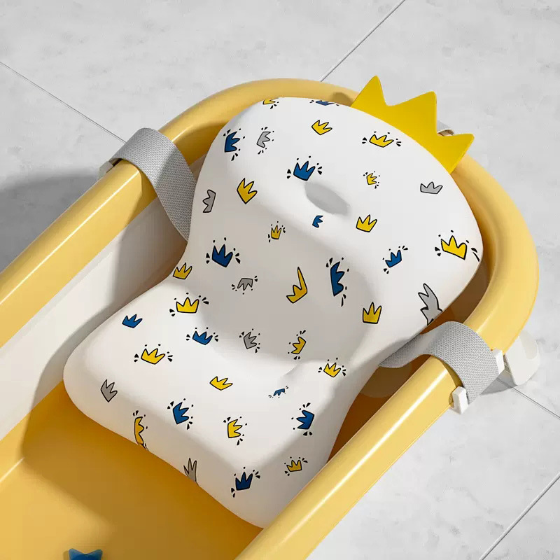 Almofada de apoio para assento de banheira de bebê, almofada corporal macia e confortável antiderrapante para bebê, cadeira dobrável para banheira de bebê, almofada de banho para recém-nascidos