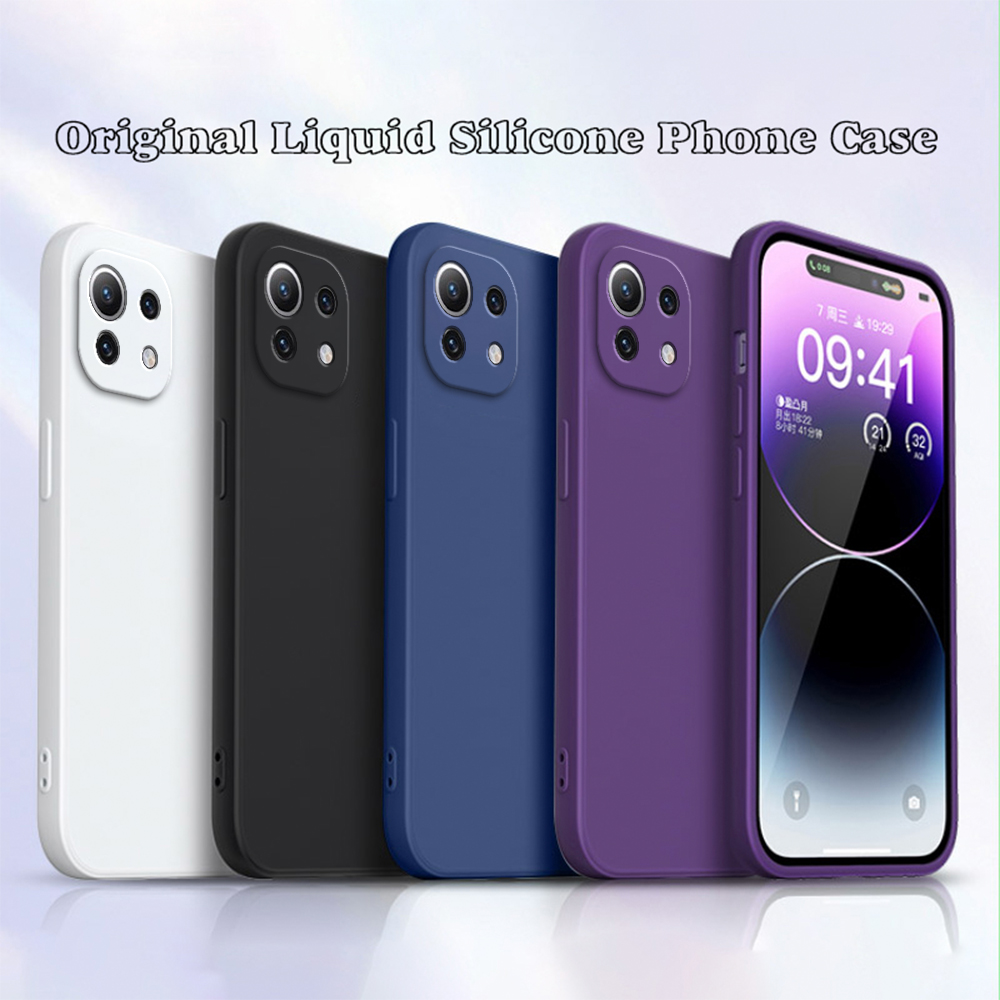 Funda flocada interna para Xiaomi Mi 11 Lite 11Lite NE 5G, Funda trasera de protección de cámara de silicona líquida Original suave