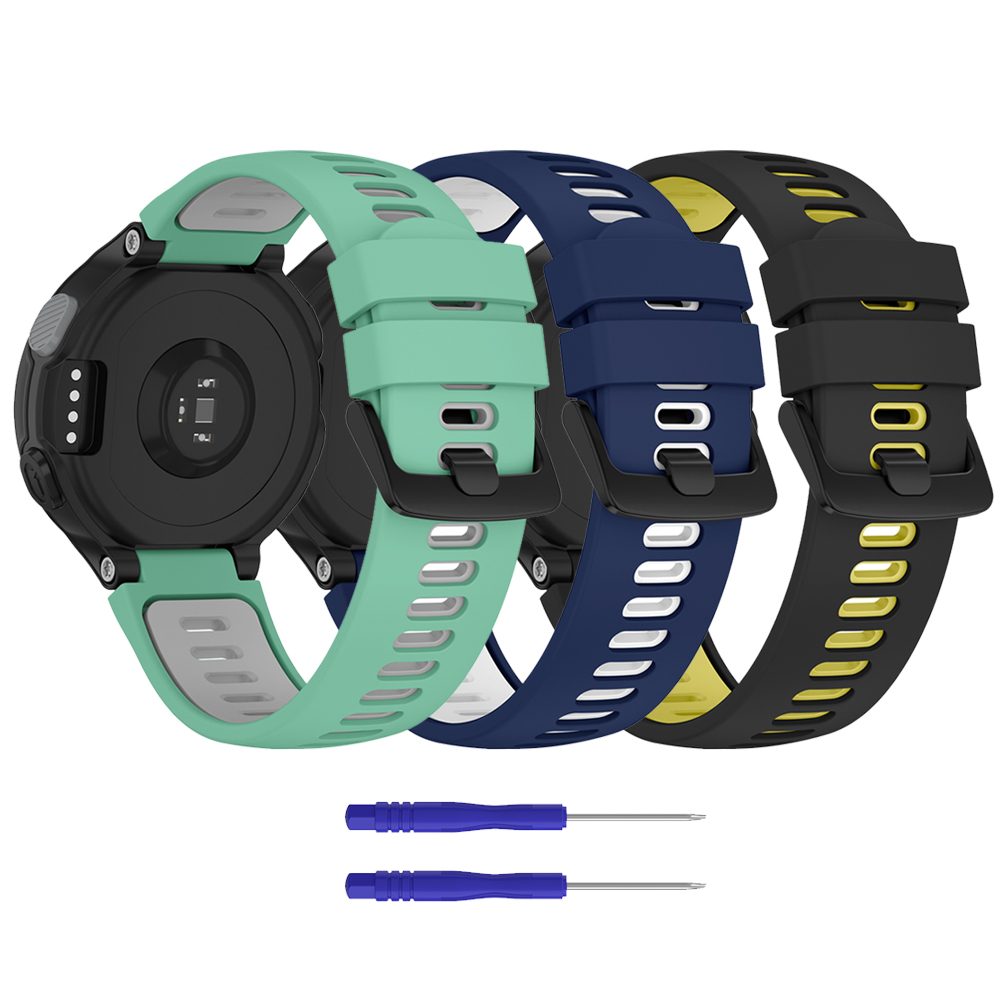 Двойной цветной силиконовый ремешок для Garmin Forerunner 235 220 620 630 735 735XT, спортивный браслет, сменный ремешок для часов