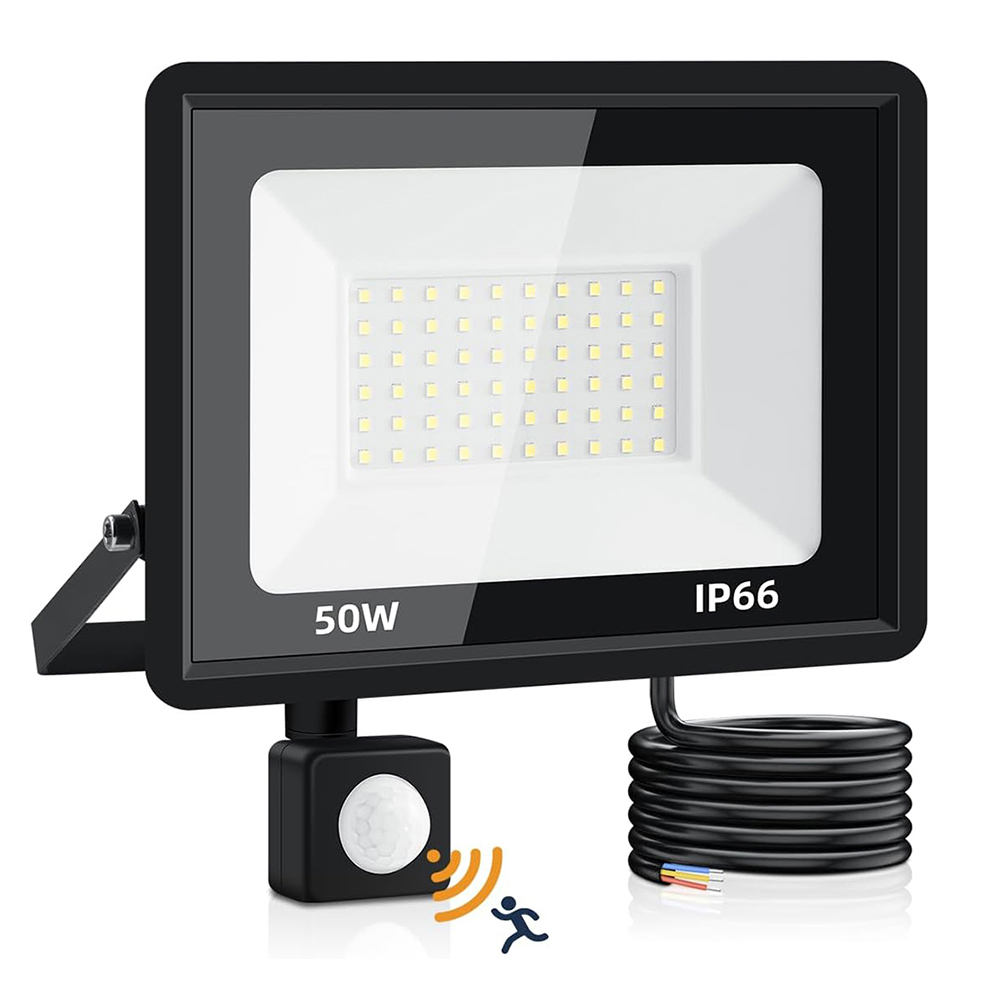 Reflector LED con Sensor de movimiento PIR, luz exterior de 20W, 30W, 50W, 100W, 200W, AC220V, proyector impermeable para exteriores para jardín