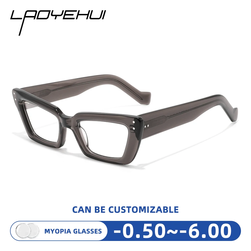 Ręcznie robione oprawki okularów z octanu, kocie oczy, okulary korekcyjne na krótkowzroczność, antyrefleksyjne, damskie, wysokiej jakości okulary, luksusowa marka okularów.
