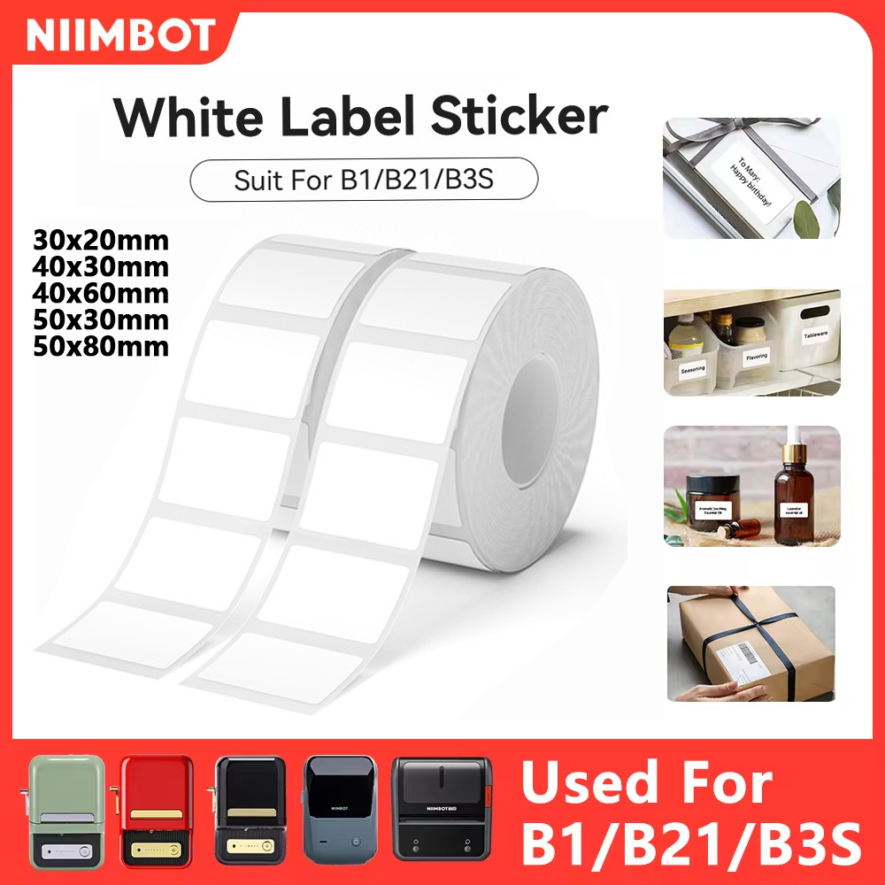 Niimbot B1 Mini Draagbare Thermische Printer Label Witte Sticker Waterdicht Papieren Label Anti-Olie Voor B21 Zelfklevende labelprinter Hot