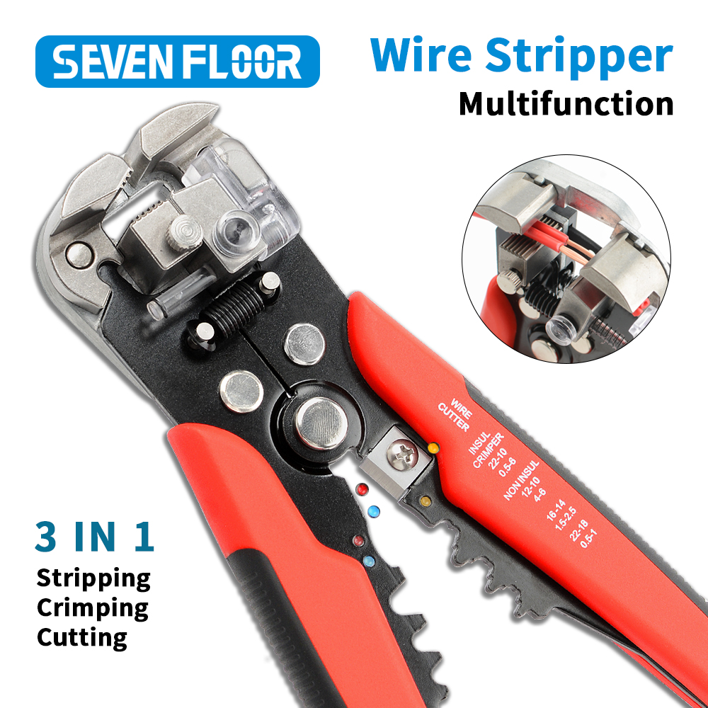 Multifunctional Automatic Wire Stripper Pliers AWG24-10 Cable Stripping AWG22-10 Terminal Crimping High Precision Hand Tool