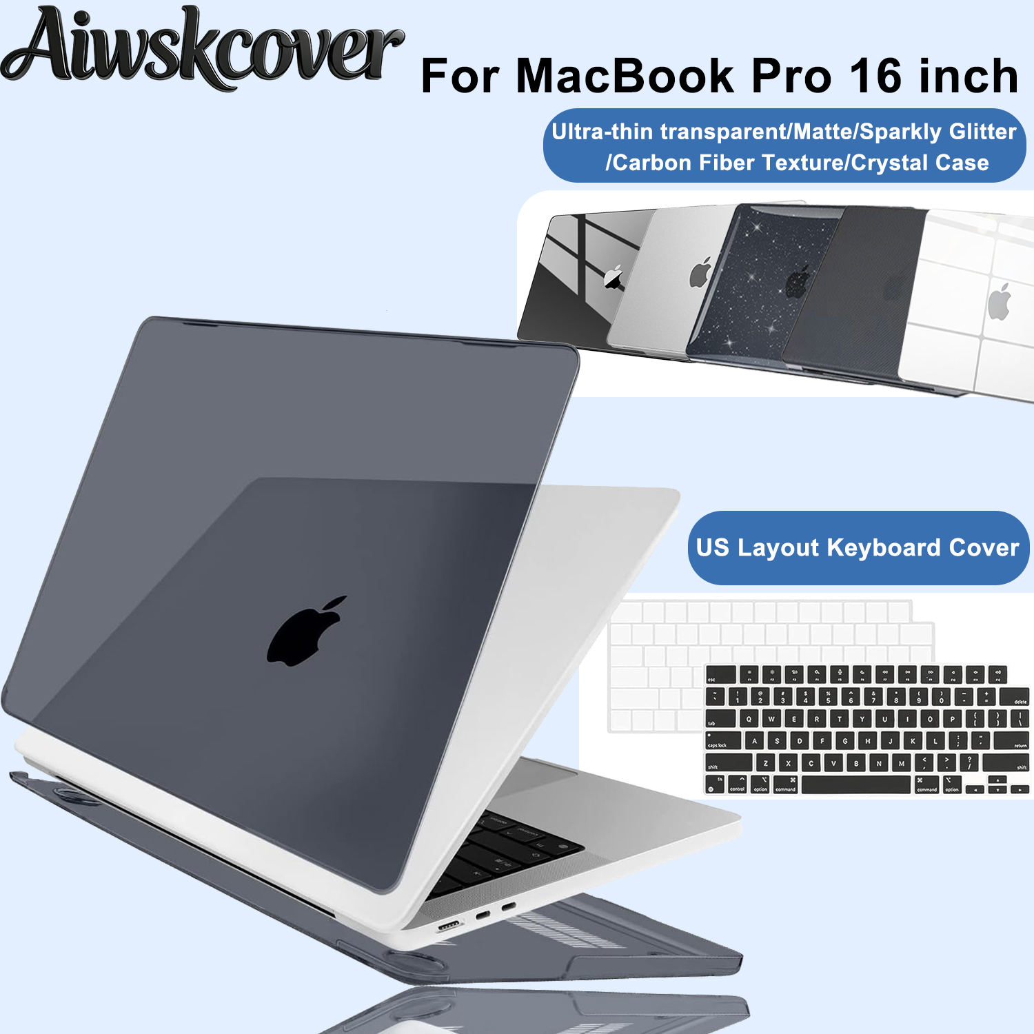 Чехол для MacBook Pro 16 дюймов M5 2026-2021 M4M3M2M1 A3429 A3428 A3403 A3186 A2991 A2780 A2485, защитный жесткий чехол и накладка на клавиатуру