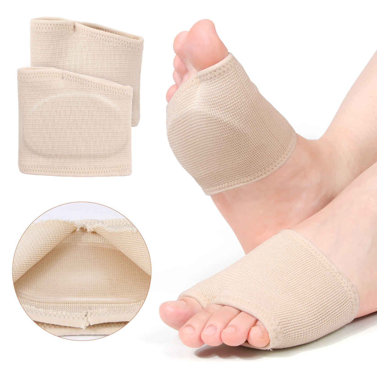 Almofadas de Silicone para o Antepé, Protetores Metatarsais Unissex Espessados, Protetores para Cuidados com os Pés e Separadores de Dedos