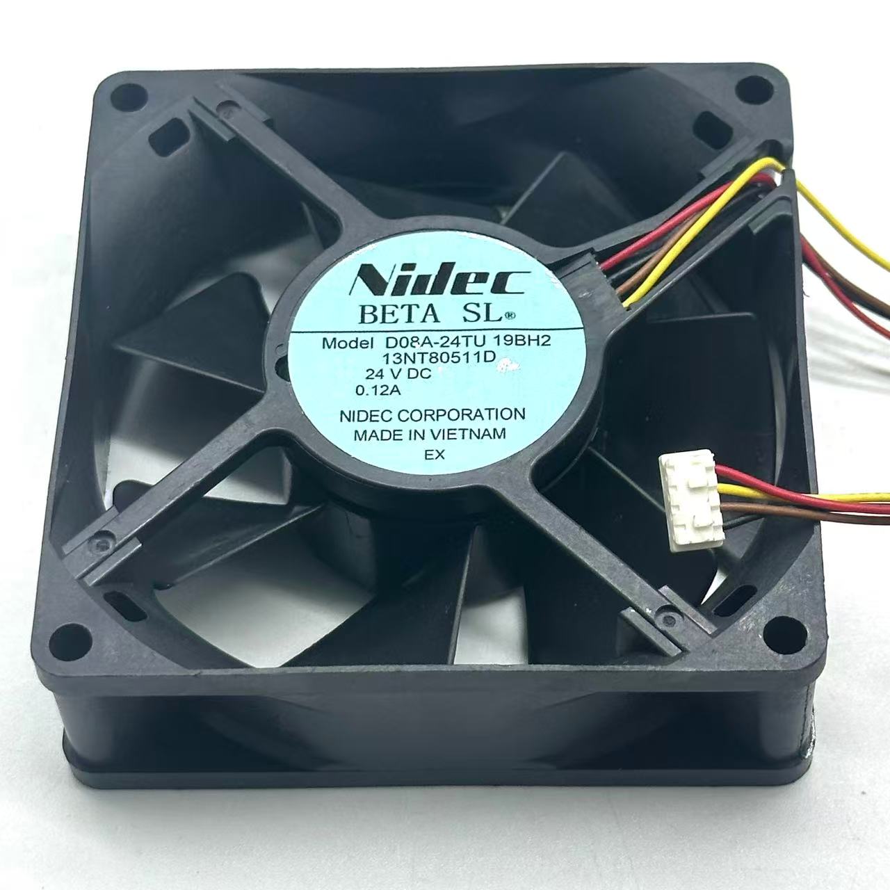 Nidseats D08A-24TU DC 24V 0.12A 80x80x25mm Ventilateur de refroidissement serveur 4 fils