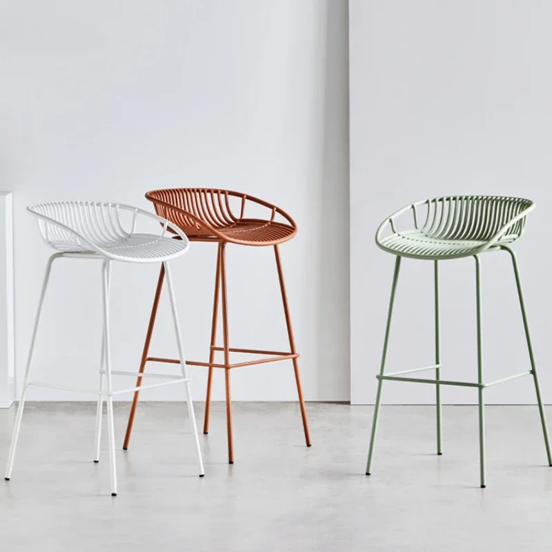 Silla nórdica moderna minimalista para sala de estar, silla alta de Bar para comedor, silla de Metal para juegos al aire libre, muebles elegantes para acampar