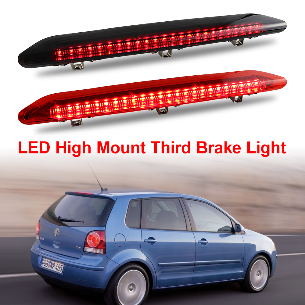 1x para vw polo iv mk4 9n 9n3 hatchback 2002-2010 fumado led terceira luz de freio projetor traseiro vermelho cauda parar lâmpada oem: 6q 6945097