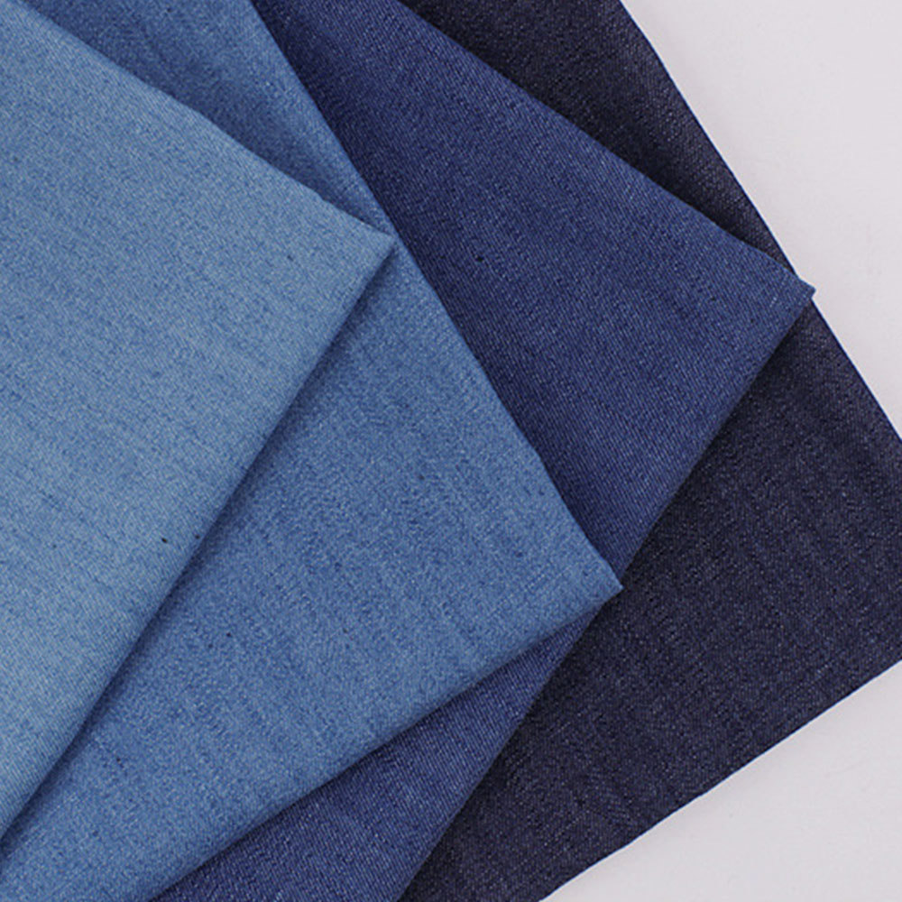 145cm Stretch Denim Fabric Blue Washed Micro Elastic Breathable per Yard for Shirt Apparel Bags Cushion Quilting Sewing Supplies