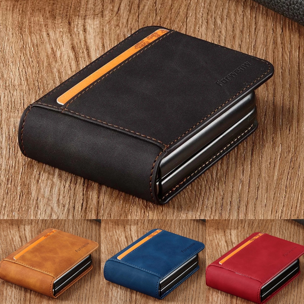 Ultradunne lederen flip cover voor Samsung Galaxy Z Flip 8 7 FE 6 5 4 3 Flip7 5G met kaarthouder, portemonnee en magnetische telefoonhoes