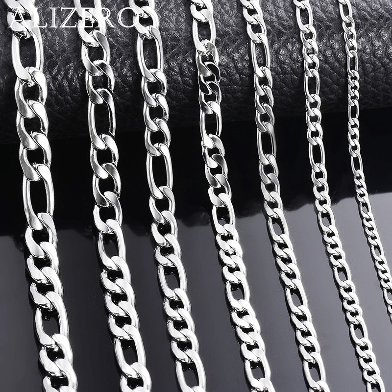 Venta al por mayor, collar de plata de ley 925, 2-12mm de ancho, 40-75cm de largo, cadena con cierre de langosta, joyería de compromiso para hombres y mujeres