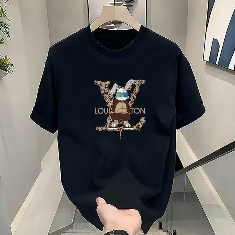 2026 Spring Summer Cotton Short-sleeved T-shirt Unisex Printing Casual Round Neck