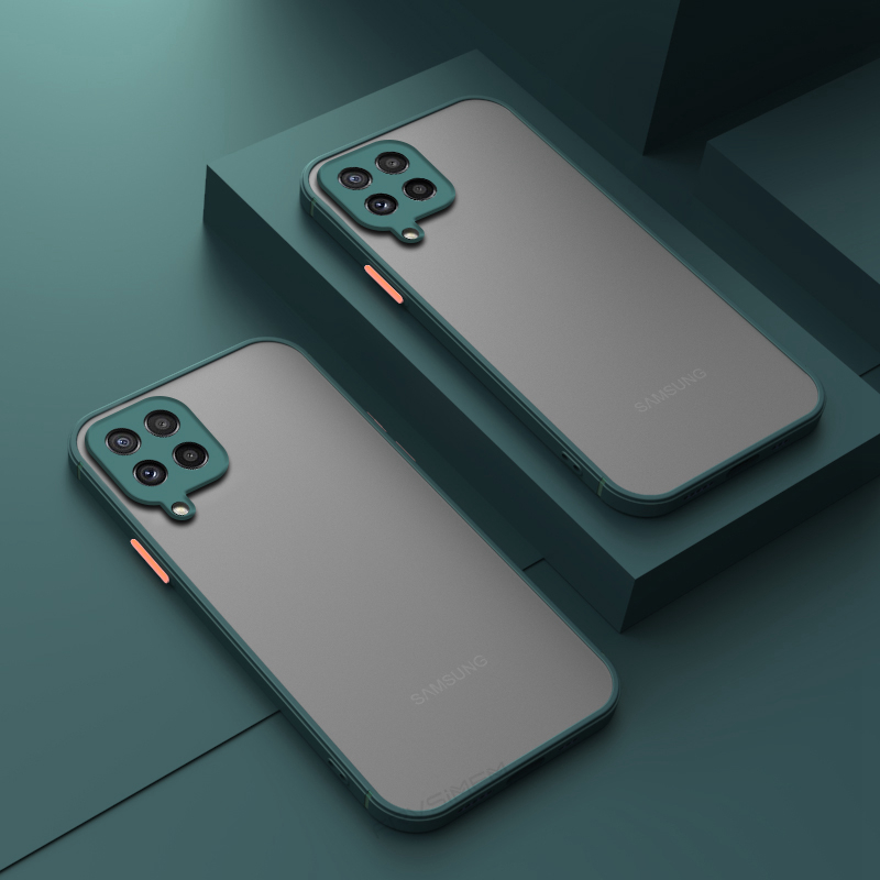 เคสโทรศัพท์อะคริลิคเคลือบด้านป้องกันแบบเต็มเลนส์สำหรับ Samsung Galaxy M12 M22 M32 A12 A22 4G A22S M32 M53 A14 A34 A54ฝาครอบ5G M42