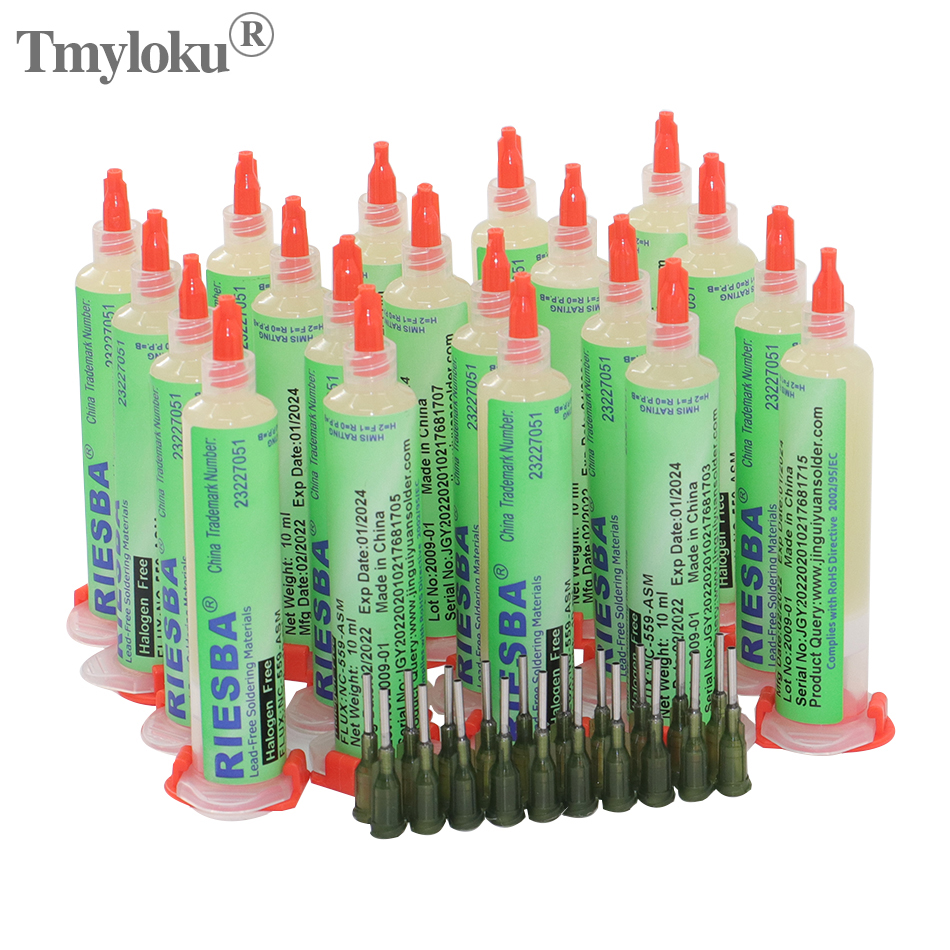 TMYLOKU10 шт. RIESBA559 10cc флюс паяльной пасты NC-559-ASM масляный цилиндр сварочная флейта BGA для пайки nc 559 флюс для пайки