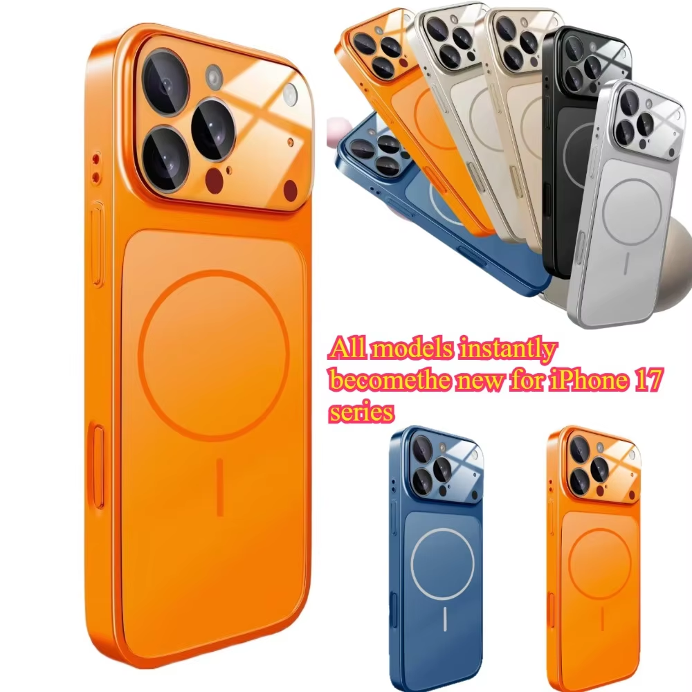 オリジナルAGフロストガラス製Magsafe対応iPhoneケース iPhone 17 Air 16 15 14 Plus 13 Pro Max用 マグネット式ワイヤレス充電対応アーマーカバー