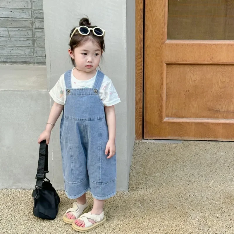 Bebê meninas macacão menino sólido casual denim macacão jean bib calças infantis crianças macacão outono meninas roupas infantis