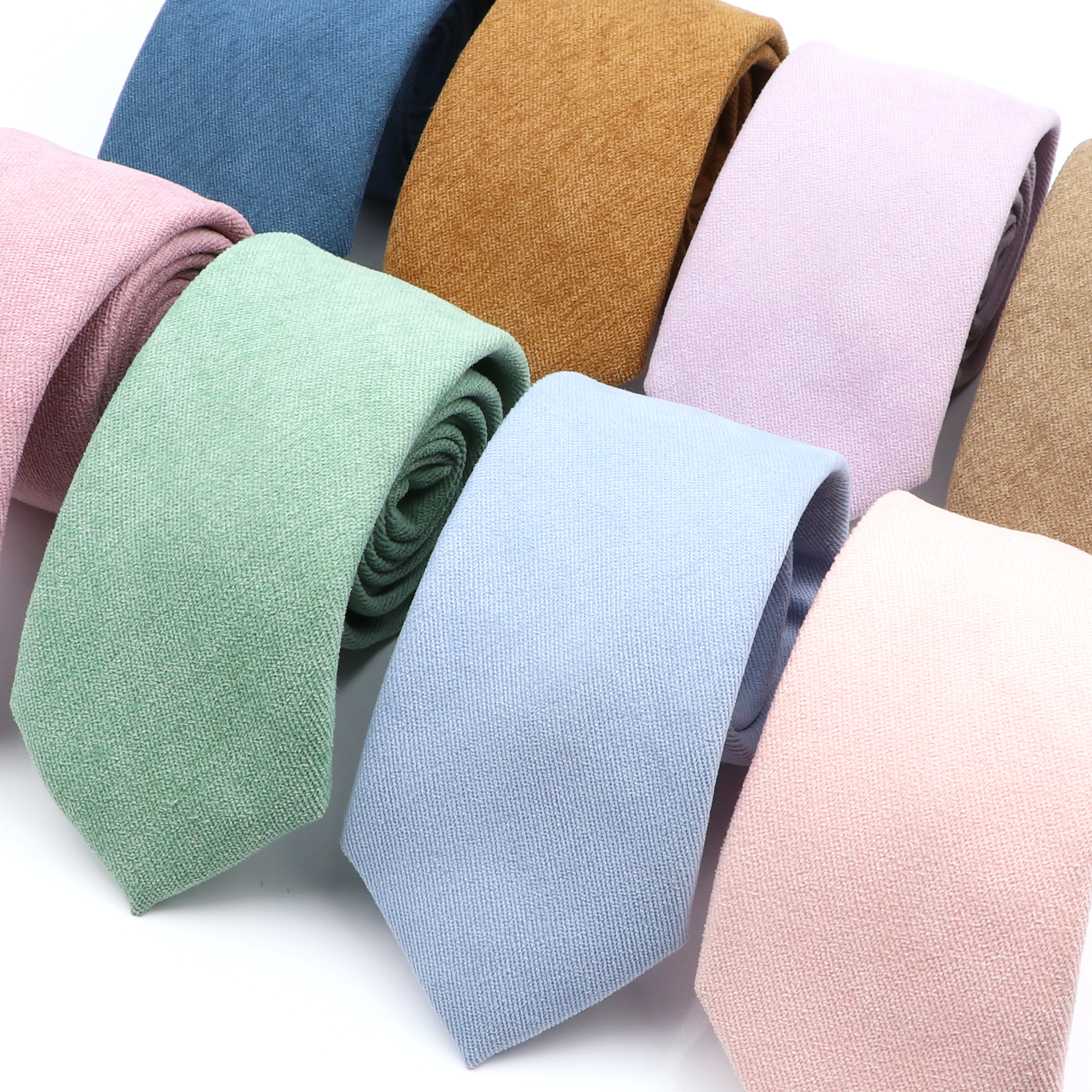 29 Corbata colorida de Color sólido para hombre, 100% de pana suave de algodón para hombres y mujeres, corbata romántica para fiesta de boda, corbata verde, rosa y caqui