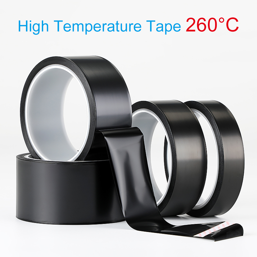 33 m schwarzes Kapton-Klebeband, isolierend, spannungsbeständig, matte Schattierung, hochtemperaturbeständiges Polyimid-Klebeband, 1 Rolle