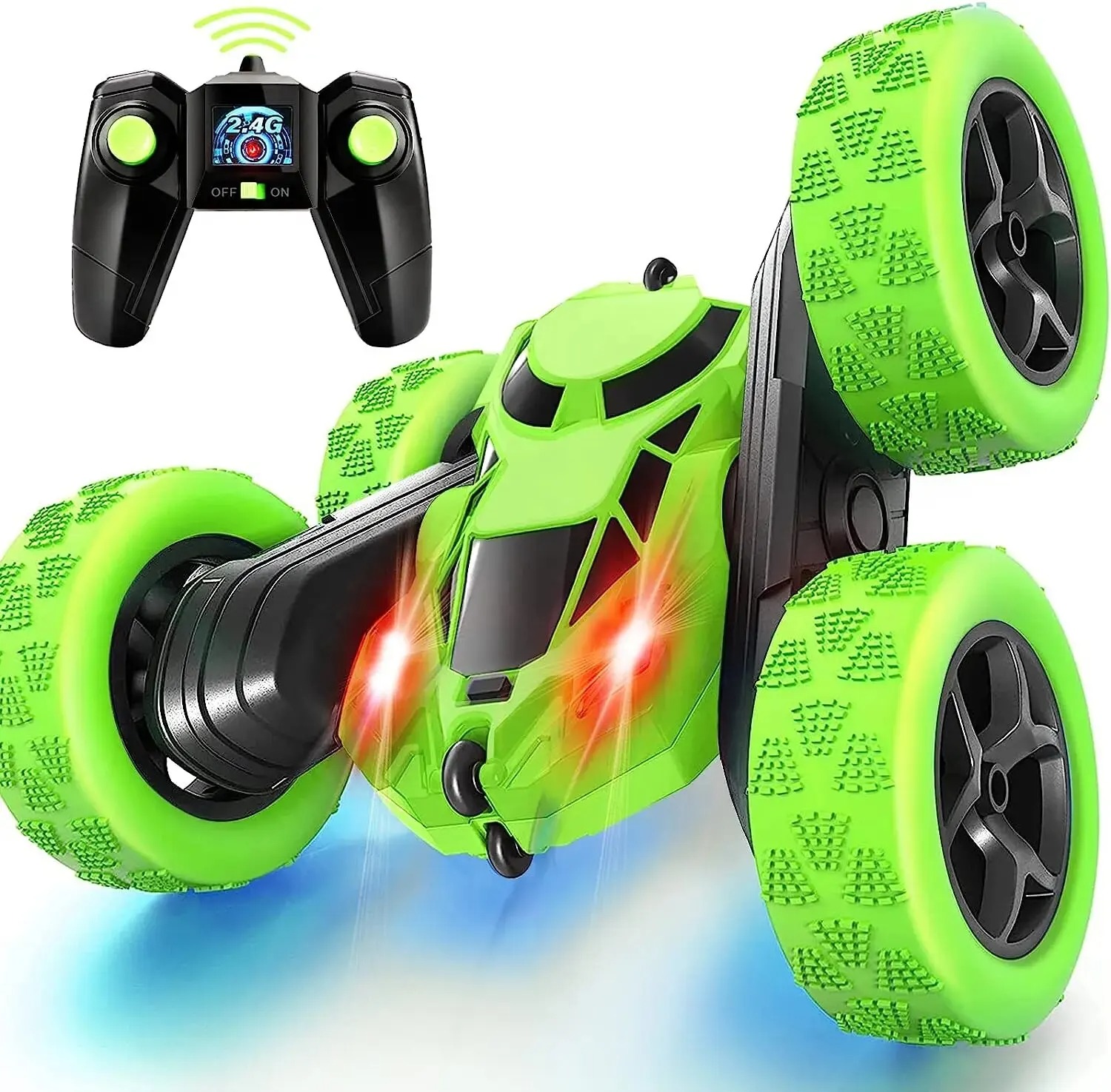 子供と大人のための両面スタントカー,リモコン付き,360度回転,オフロードセール,2.4g