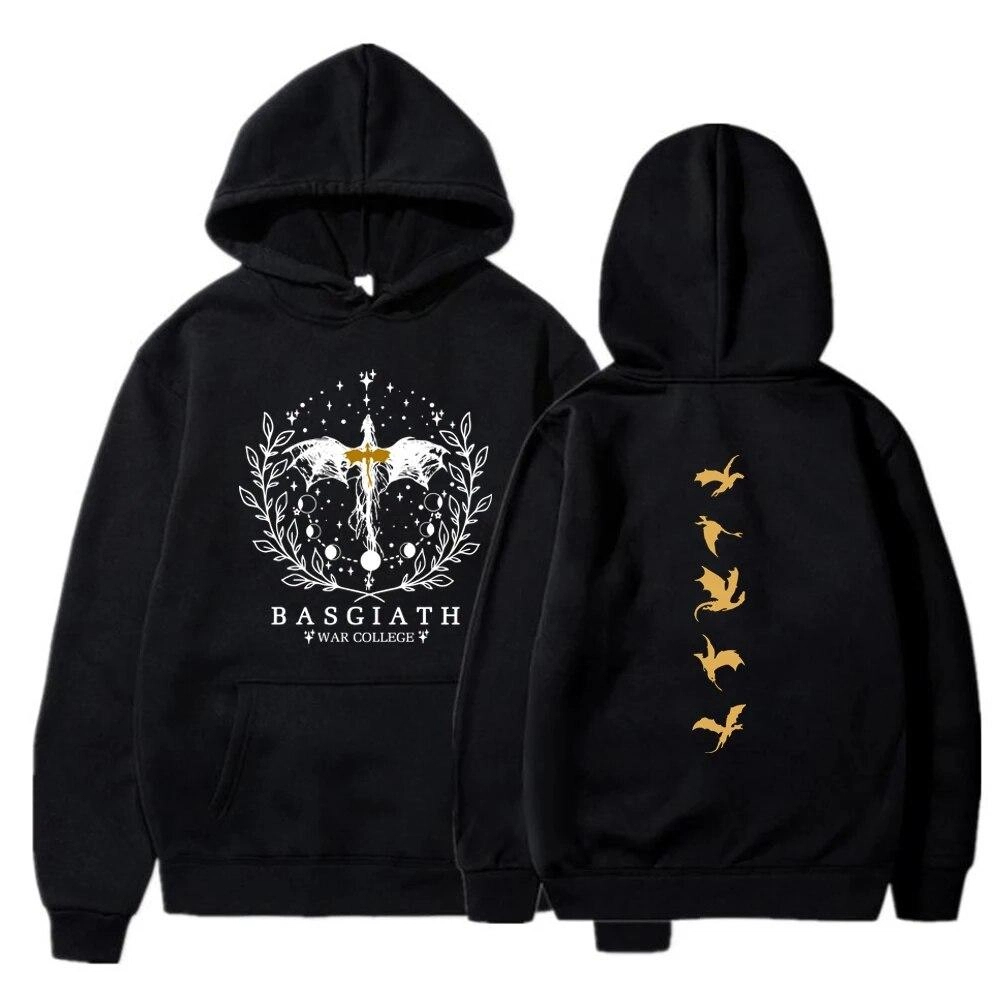 2025 Sudadera con capucha Vintage con estampado de cuarta ala para mujer, jersey informal de moda Retro, sudaderas góticas de manga larga para Otoño e Invierno