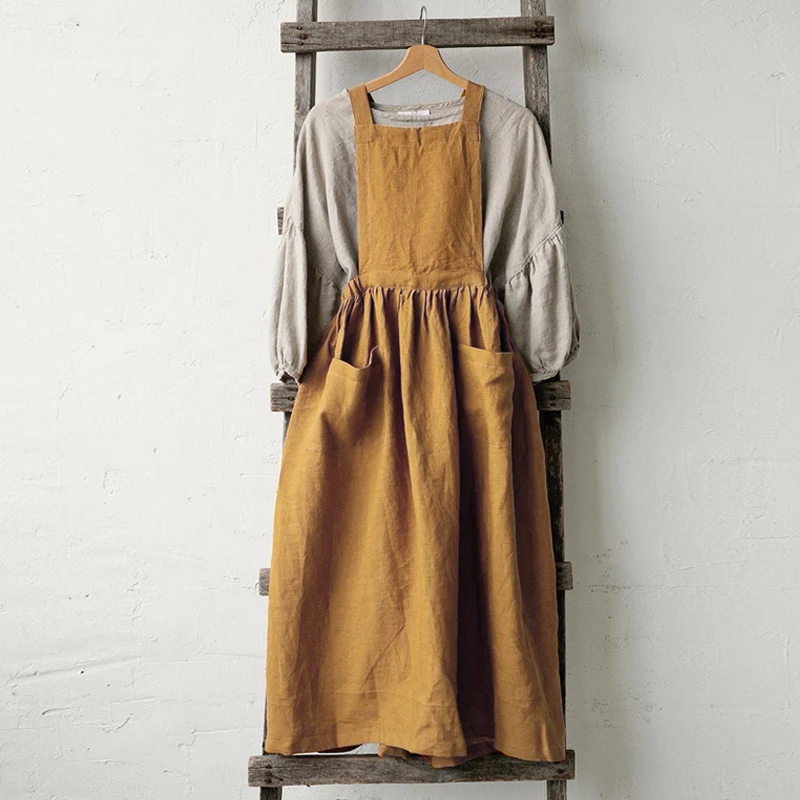 Vestido de verano Vintage para mujer, traje informal con cuello cuadrado, estilo coreano y japonés, Midi con bolsillos