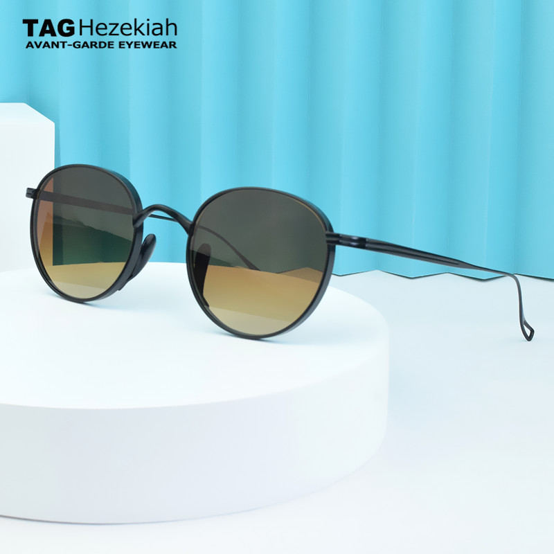 Gafas de sol polarizadas vintage 2026 para hombre y mujer, gafas de sol retro ovaladas de titanio, gafas de sol para conducir, gafas de moda UV400 para mujer kmn113