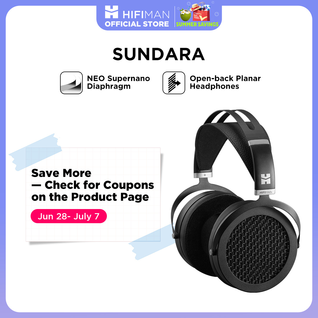 Накладные полноразмерные плоские магнитные наушники HIFIMAN SUNDARA (черные) с высококачественным металлическим корпусом