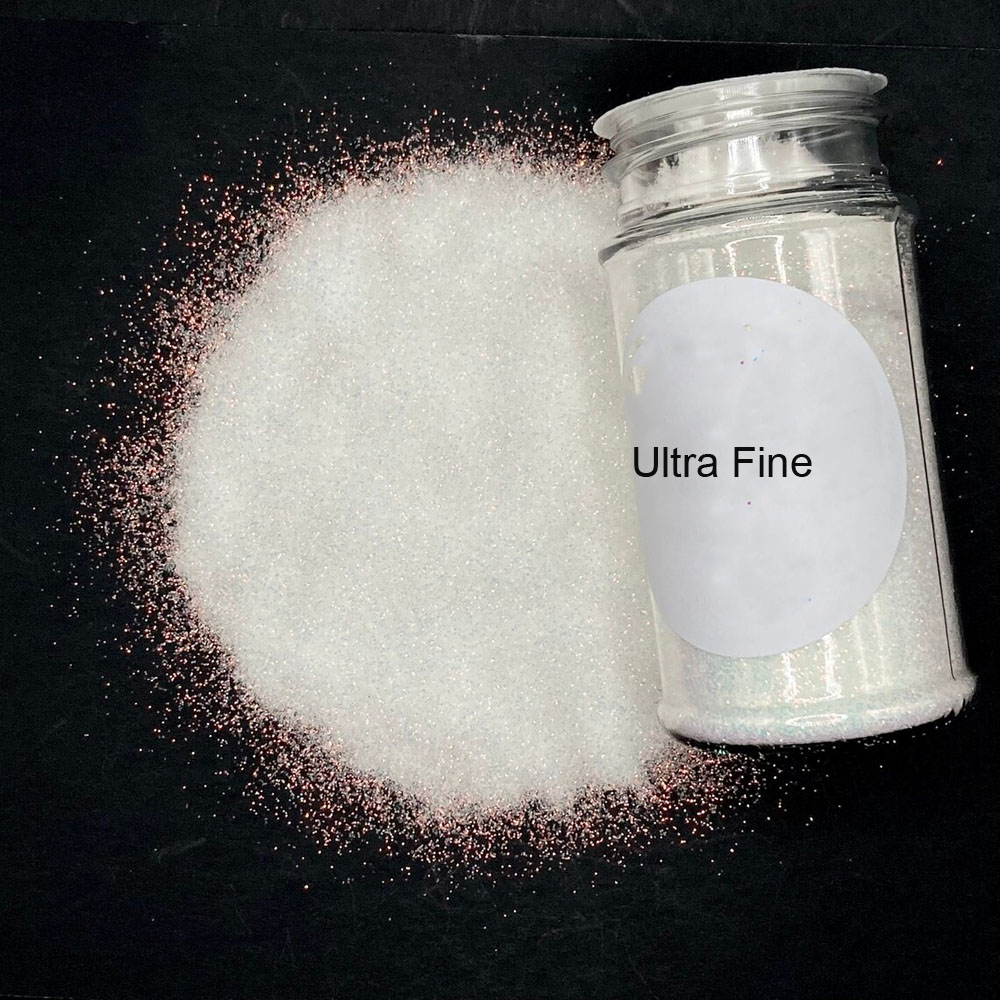 Biały (PINK CONCH) Ultra Fine Iridescent Cheat Glitter Ultra Fine Dust / White Iridescent Opalescent Ultra Fine Glitter