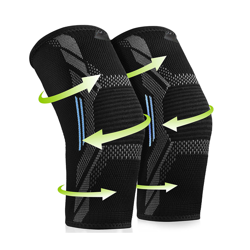 Joelheiras esportivas tecnologia de tecelagem 3d náilon absorção de suor respirável joelheiras montanhismo ao ar livre malha joelheiras