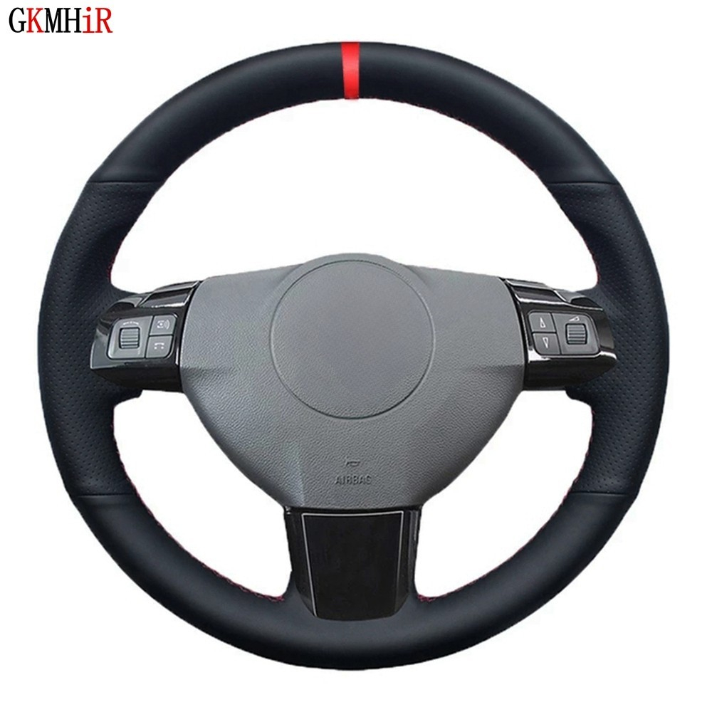 Protector para volante de coche DIY de cuero Artificial negro para Opel Astra (H) Signum Corsa 2004-2009 Zaflra (B) 2005-2014 Vectra (C)