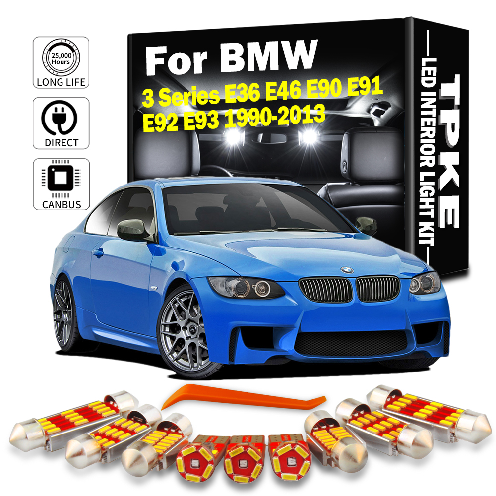 TPKE Canbus LED intérieur carte dôme coffre Kit d'éclairage pour BMW série 3 E36 E46 E90 E91 E92 E93 1990-2013 ampoules de voiture accessoires automobiles