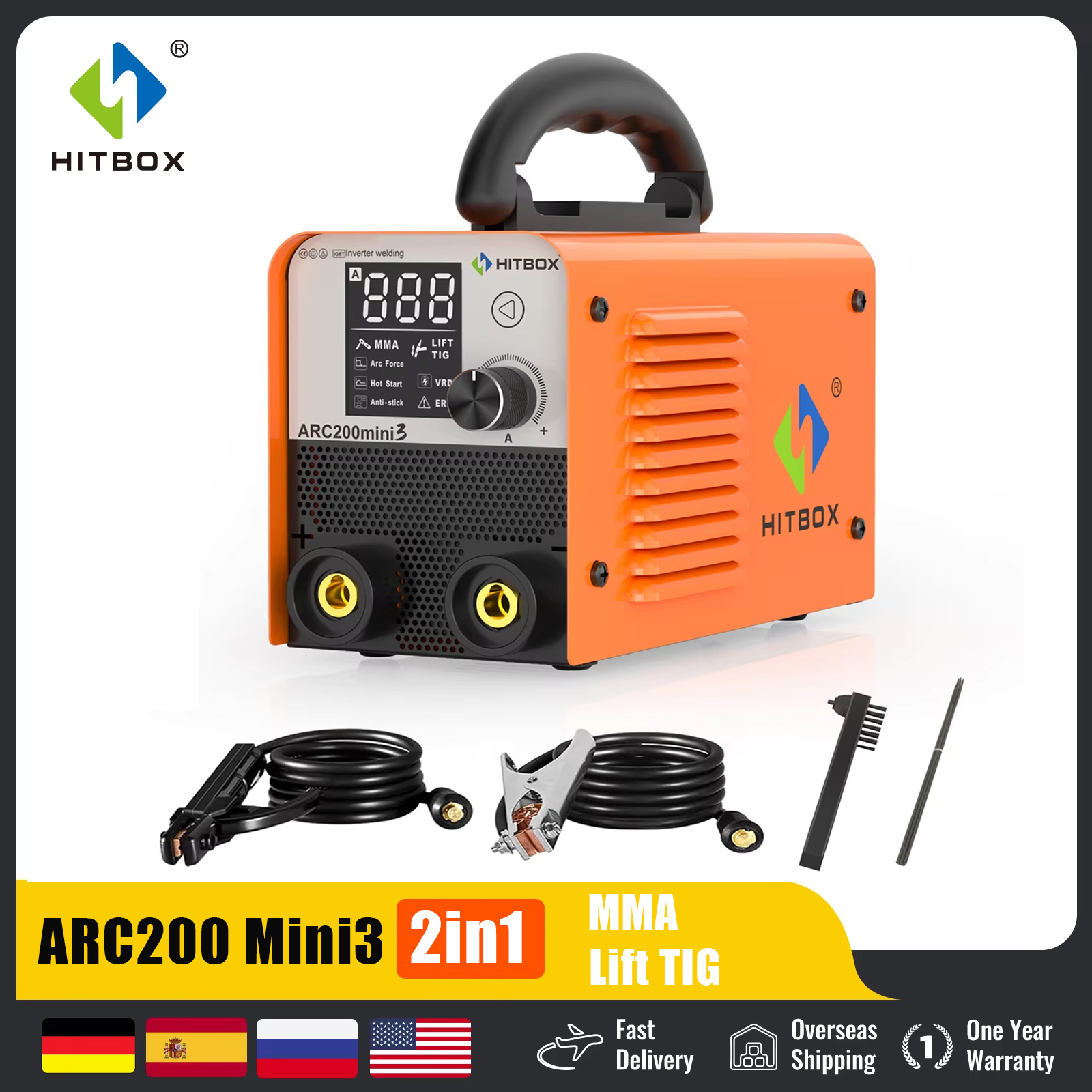 HITBOX 2 in 1 MMA/Lift Saldatrice TIG Display digitale a LED IGBT Inverter 10-200A Saldatore domestico portatile ARC200 Mini3
