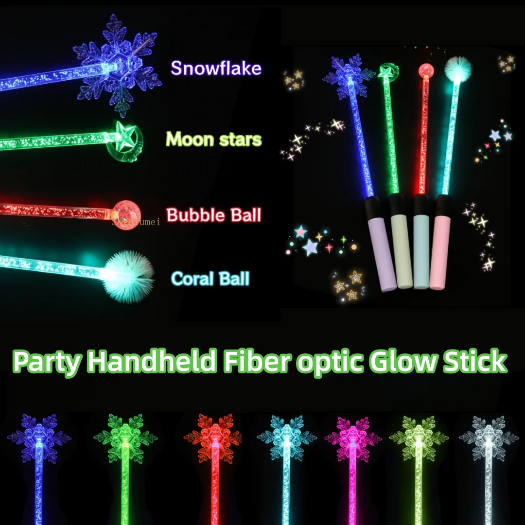 LED Bunte Licht Fiber Optic Stick Konzert Party Handheld Atmosphäre Prop Kinder Weihnachten Schneeflocken Stern Magic Glow Stick Geschenk