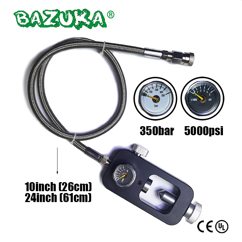 Scuba Refill Station for Filling Air Tanks from Scuba Cylinder 10/24" Stainless Steel Braided Hose 4500psi