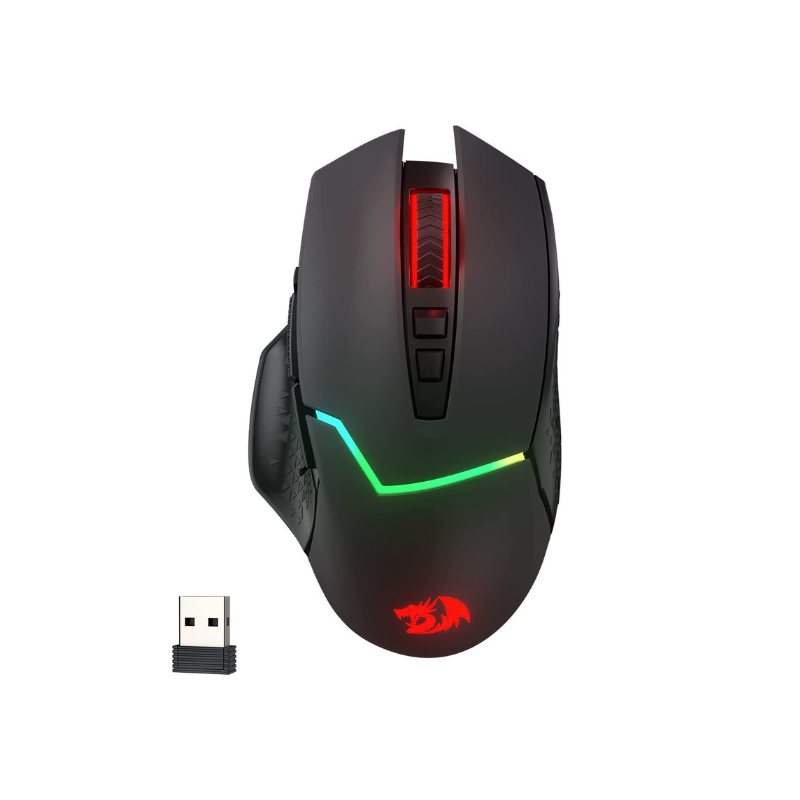 Redragon M690 PRO Mouse Gaming nirkabel, Mouse Gaming 8000 DPI kabel kunci api cepat 8 tombol makro untuk PC/Mac/Laptop, Mouse hitam/putih