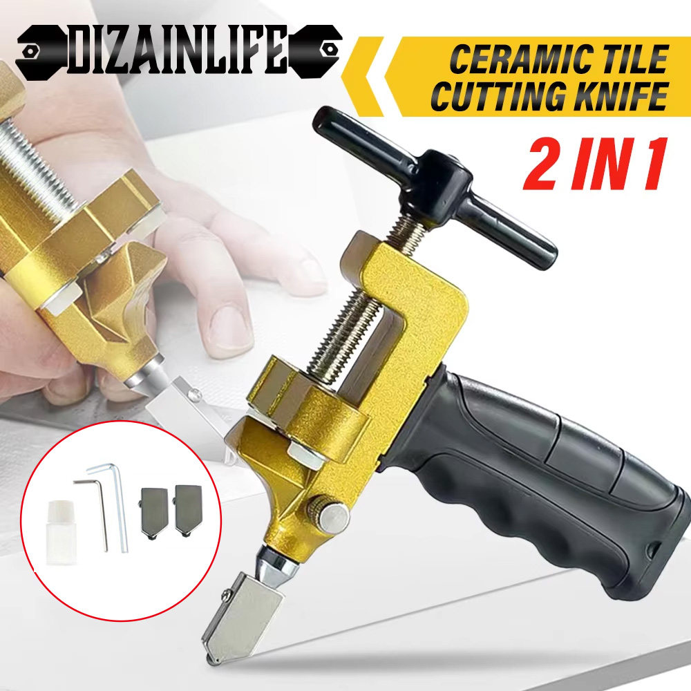 Alta qualidade 2 em 1 diamante telha cortador de vidro profissional cerâmica e porcelana corte manual multifuncional ferramenta mão casa diy