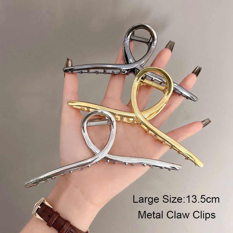 13,5 cm oversized metalen klauw mode grote holle clip haarspeld trendy haargrip hoofddeksels voor meisje haaraccessoires geschenken