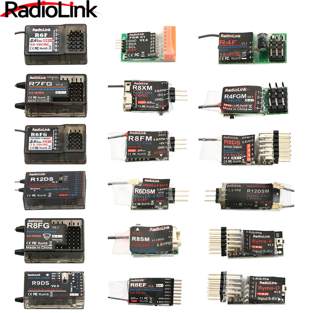 Radiolink penerima Rc R12DSM R12DS R9DS R8SM R8EF R8FM R8F R7FG R6DSM R6DS R6FG R6F R4FG R4F sinyal 2.4G untuk pemancar RC AT9S