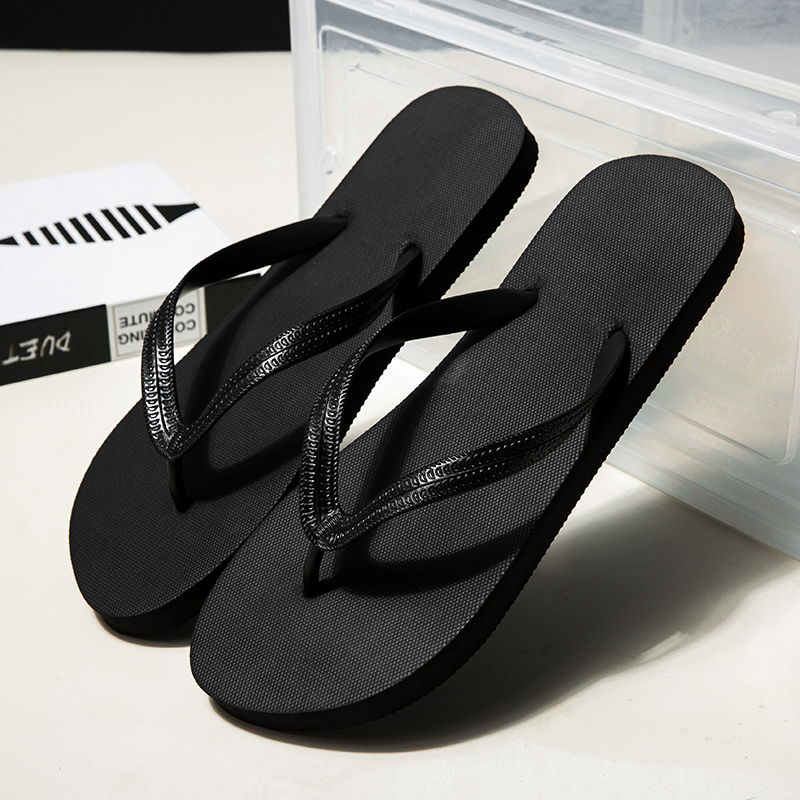 Chanclas Negras Modernas para Hombre, para el Verano, Sencillas, Antideslizantes, con Suela Suave, de Clip, a la Moda y Versátiles para la Playa