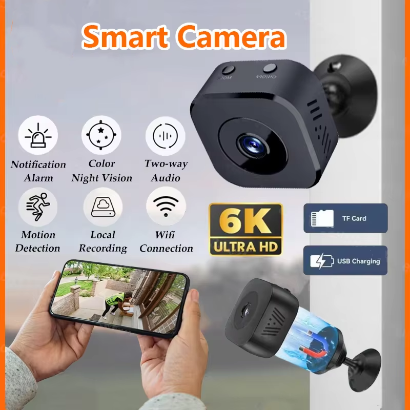 ミニセキュリティカメラプロ 4K フルHD WiFi 監視 双方向音声 モーション検知 赤外線ナイトビジョン セキュリティカメラ
