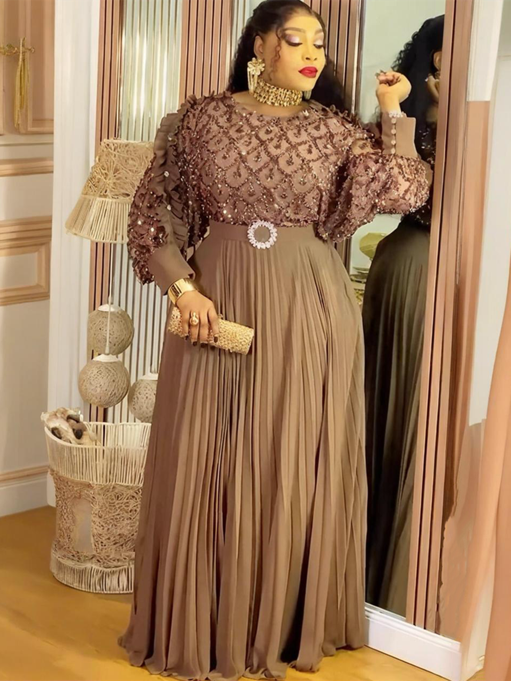 Robes de soirée africaines grande taille pour femmes Dashiki Ankara robe de soirée de mariage à paillettes élégante turquie musulmane Maxi longue robe 2026