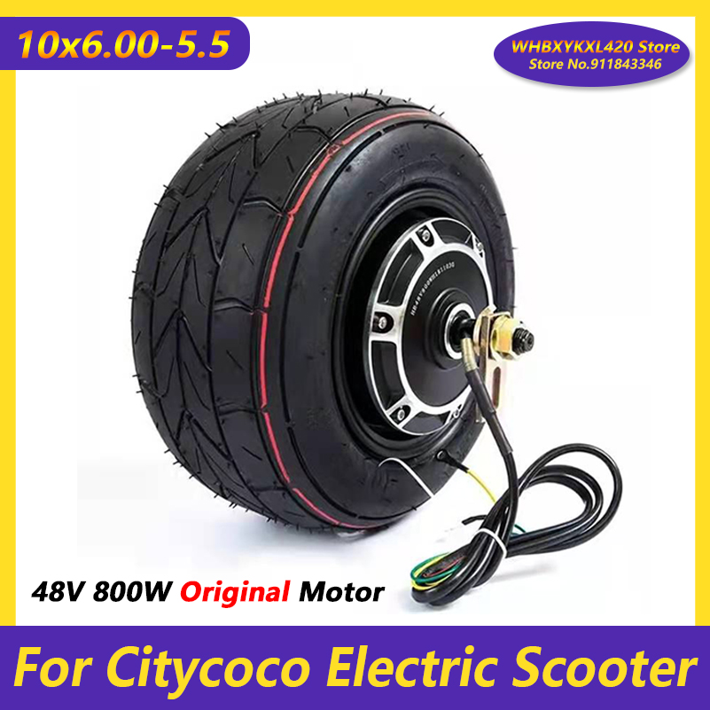 10x6. 00-100/5.5 48V 800W Motor asli untuk Citycoco skuter listrik Hub roda menebal anti-selip ban tubles aksesoris
