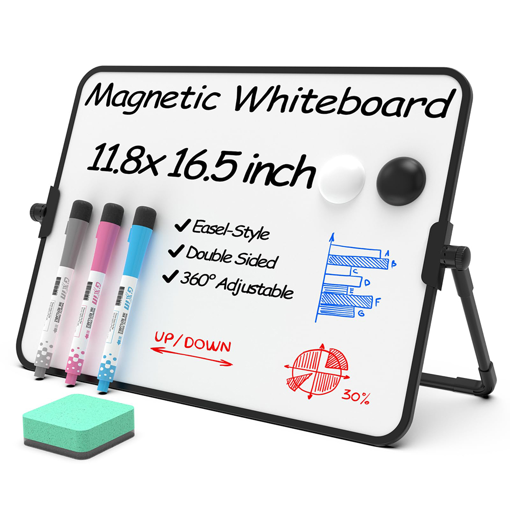 Droog uitwisbaar witbord met standaard Uitwisbaar whiteboard met ondersteuning Schoolpresentatiebord met beugel Bureau Stabiel A3 A4-formaat