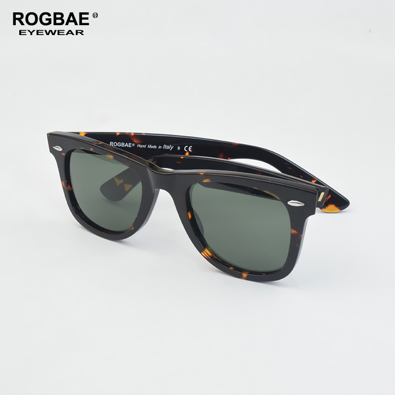 Lunettes de soleil inclinables classiques lentille en verre lunettes de soleil en acétate hommes R214B marque de luxe Rivet Design lunettes élégantes femme lunettes de soleil