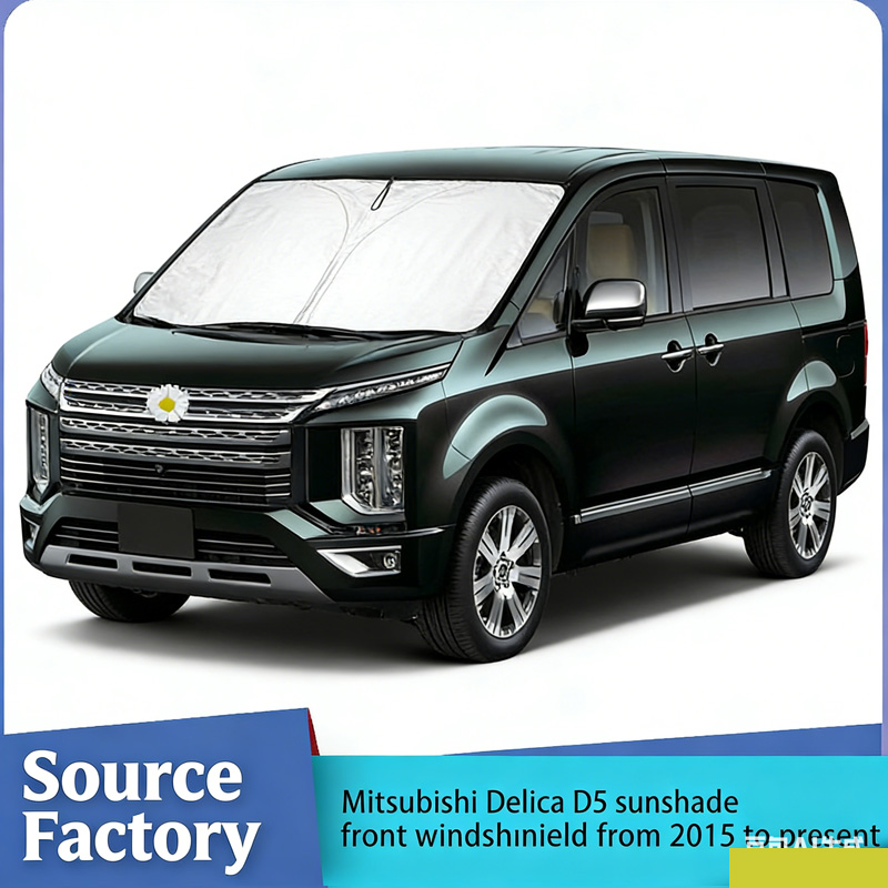 Cocok untuk mobil Mitsubishi DELICA D5, pelindung matahari kaca depan, insulasi panas, tabir surya, tirai pelindung matahari musim panas