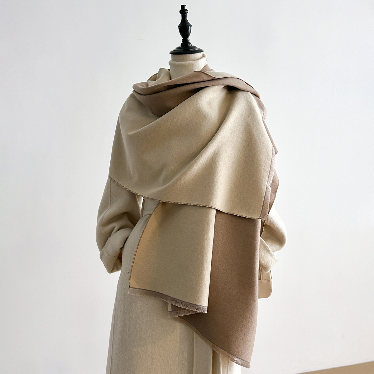 2023 Neuer Damen-Winterschal aus Wolle – langer, warmer, kaschmirähnlicher, einfarbiger Pashmina-Schal, Wickeltuch, Hijab, Bandana und Kopftuch