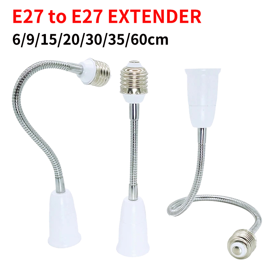 Flexible E27 auf E27 Lampenfassung Extender E27 Lampe drehbarer Sockel Lampenfassung 6/9/15/20/30/35/60 cm Verlängerungskonverter 110 V 220 V